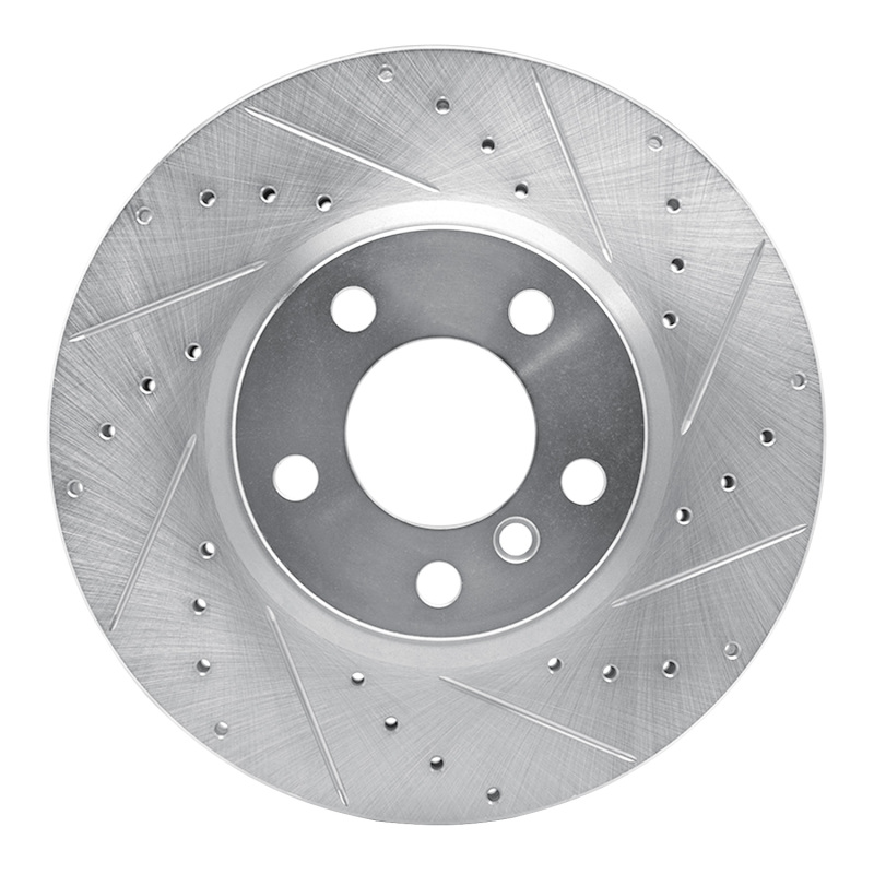 BMW X4 Brake Rotor (1) - Front Right - R1 Concepts - Drilled & Slotted - Silver - `11-`18